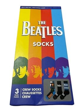 The Beatles Color-Block Crew Socks 3 pairs